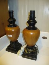 Pair of Wooden Table Lamps