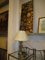 Decorative Wall Panel, Table Lamp with Shade and a Triple Pendant Ceiling Light