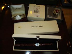 Marc Jacobs Ladies Watch, Rotary Incablue Gents Watch and a Swarovski Brooch