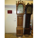 George Lumsden Pittenweem 8 Day Mahogany Longcase Clock having a Painted Arch Top Dial