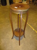 Inlaid Mahogany Plant Table