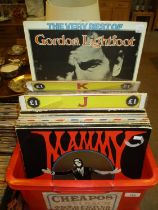 Box of LPs including Eartha Kitt, Al Jolson