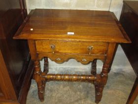 Antique Style Oak Side Table, 68x45cm