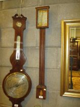 Inlaid Mahogany Stick Barometer by R. Collins