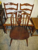 Pair of Edwardian Bedroom Chair and an Ercol Chair