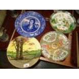 Royal Doulton Rabbie Burns and Country Scene Plates, Canton Plate and Another