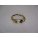 Antique 1901 18ct Gold Sapphire and Diamond Ring