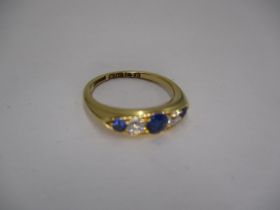 Antique 1901 18ct Gold Sapphire and Diamond Ring