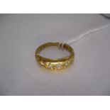 Victorian 18ct Gold 5 Stone Diamond Ring, 4.35g, Size O