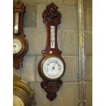 Carved Mahogany Barometer