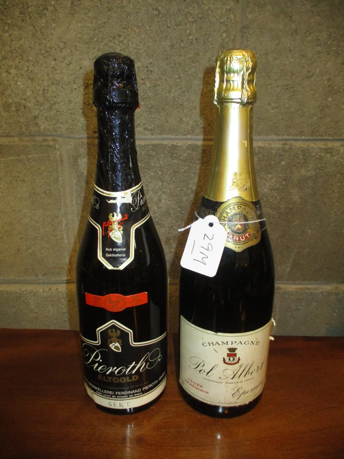 Pol Albert Champagne Cuvee De Reserve Epernay and Pieroth Altgold Sekt