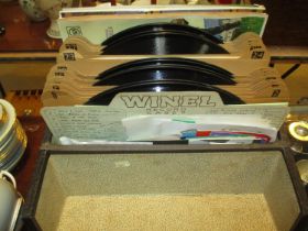 Case of 78 Rpm Records etc