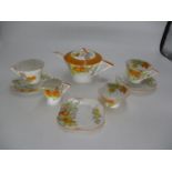 Art Deco Shelley Porcelain 8 Piece Tea For Two Set, No. 12299