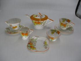 Art Deco Shelley Porcelain 8 Piece Tea For Two Set, No. 12299