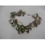 Silver Charm Bracelet with Numerous Charms