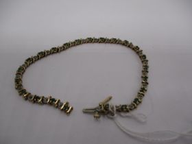 9ct Gold Emerald and Diamond Tennis Bracelet, 6.63g