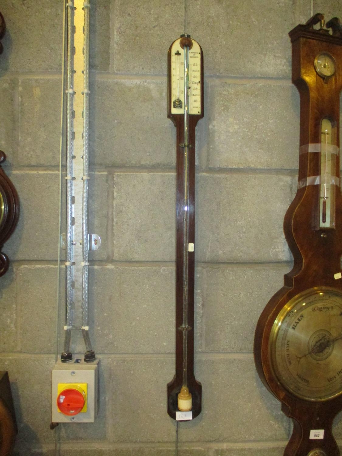 Rosewood Stick Barometer by W. Aronsberg & Co Manchester