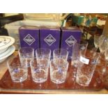 Set of 6 Edinburgh Crystal Skibo Whisky Tumblers and Pair of High Ball Tumblers