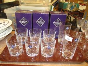 Set of 6 Edinburgh Crystal Skibo Whisky Tumblers and Pair of High Ball Tumblers