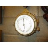 Gilt Cased Aneroid Barometer