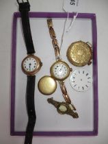 Ladies 18ct Gold Watch on a 9ct Gold Expanding Bracelet, Ladies 18K Gold Fob Watch, Ladies 9ct