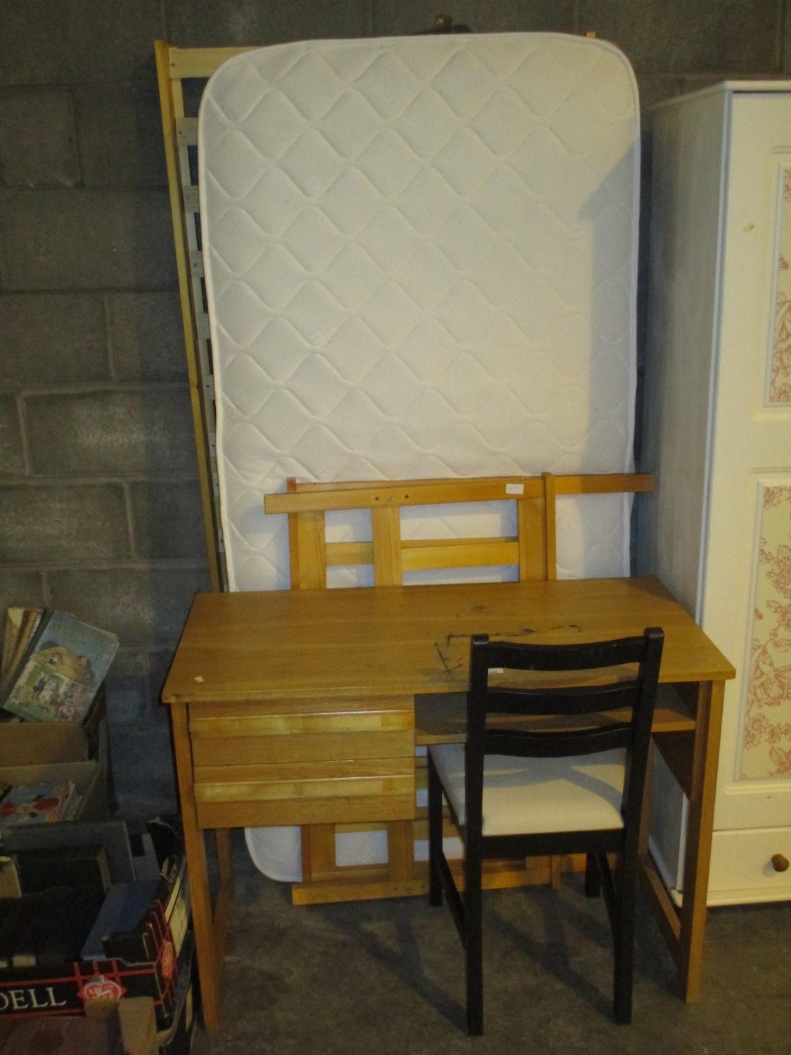 Student Desk with Chair and a Pine Single Bed