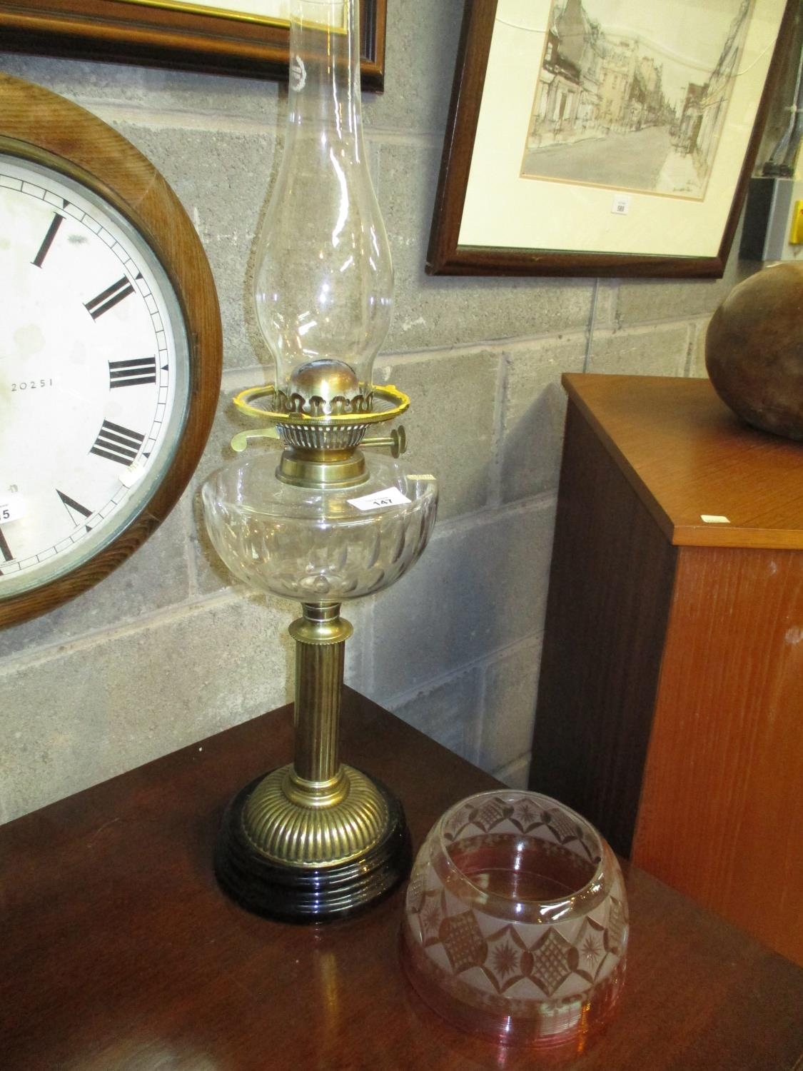 Victorian Oil Lamp along with an Associated Shade