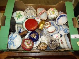 Box with Trinket Boxes and Decorative China