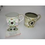 Two Wedgwood Commemorative Mugs by Designed by Richard Guyatt Queen Elizabeth II Silver Wedding 1972