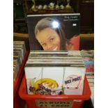 Box of LPs including Carpenters, Petula Clark