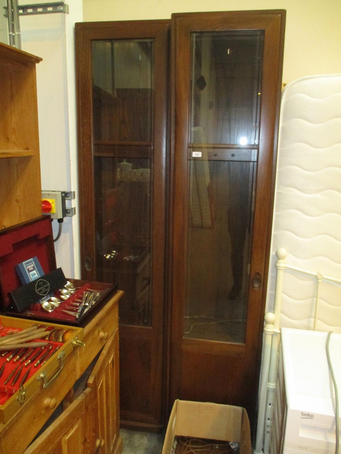 Pair of Tall Ercol Display Cabinets, 47cm each