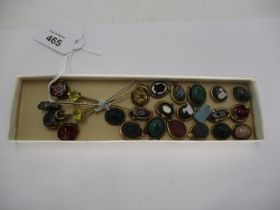 Collection of Victorian Stick Pins and a Group of Stick Pin Heads with Pins Removed Mounted in