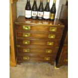 Campaign Style Chest of 5 Drawers, 61cm