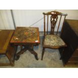 1920's Bedroom Chair and a Small Painted Table