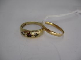 18ct Gold Wedding Ring, 1.2g, and a 9ct Gold Ring, 3.72g