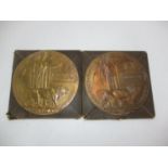 Family Pair of WWI Bronze Death Plaques/Pennies to Charles Clark and William Clark