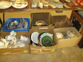 Six Boxes of Ceramics, Glass and Pictures