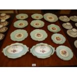 Royal Crown Derby Floral Painted 14 Piece Dinner Service