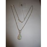 9ct Gold Two Stone Opal Necklace, 6.29g