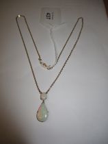 9ct Gold Two Stone Opal Necklace, 6.29g