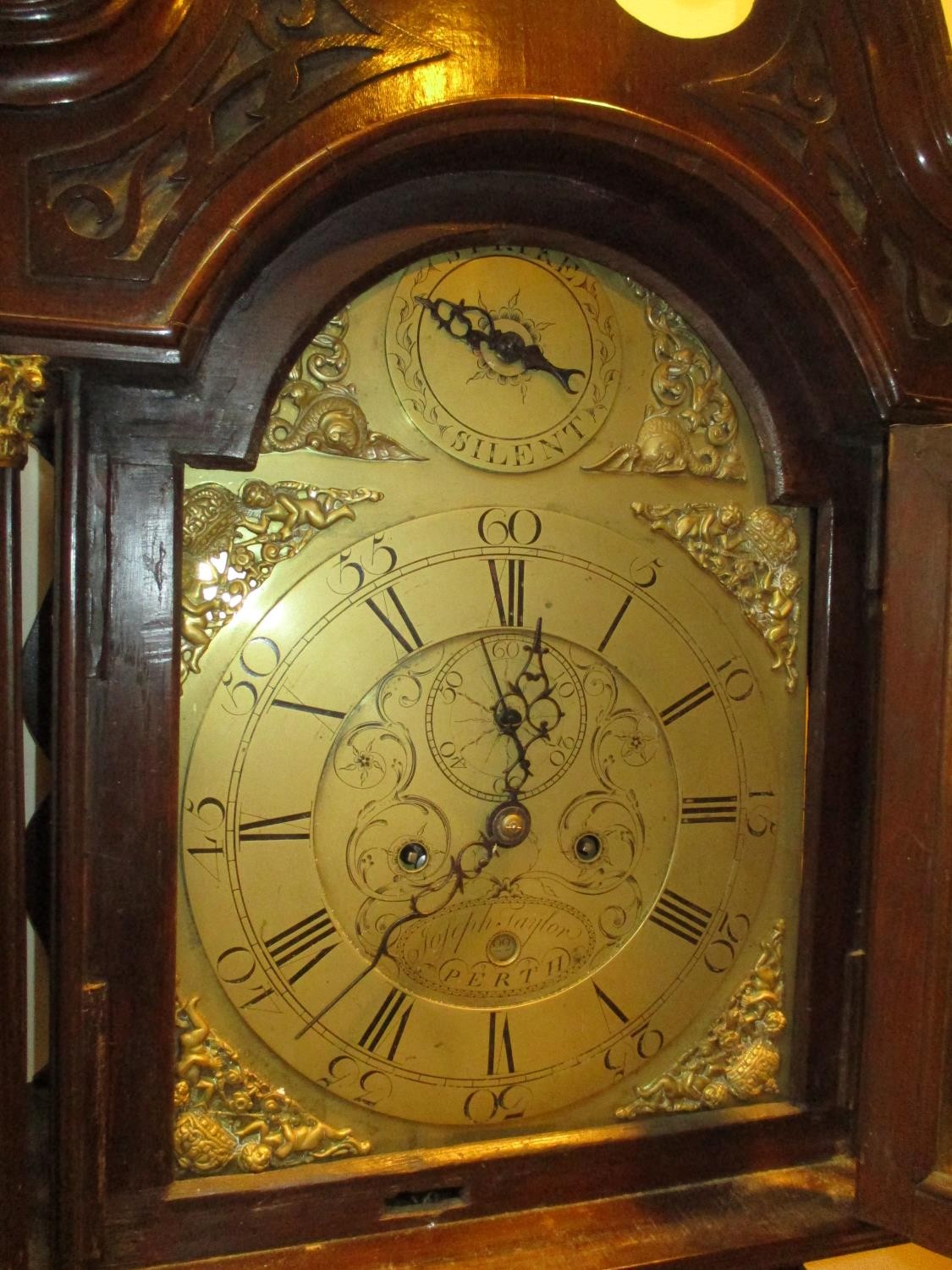 Joseph Taylor Perth 8 Day Mahogany Longcase Clock having a Brass Arch Top Dial - Image 2 of 2