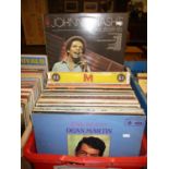 Box of LPs including Bette Middler, Johnny Nash