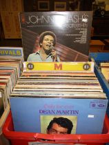 Box of LPs including Bette Middler, Johnny Nash