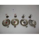 Set of 4 830 Silver and Enamel Trumps Ash Dishes and Cigarette Stands
