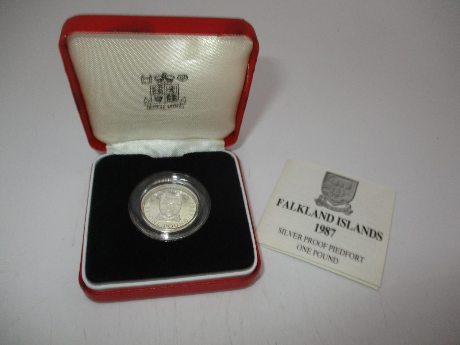 Royal Mint Falkland Islands 1987 Silver Proof Piedfort One Pound