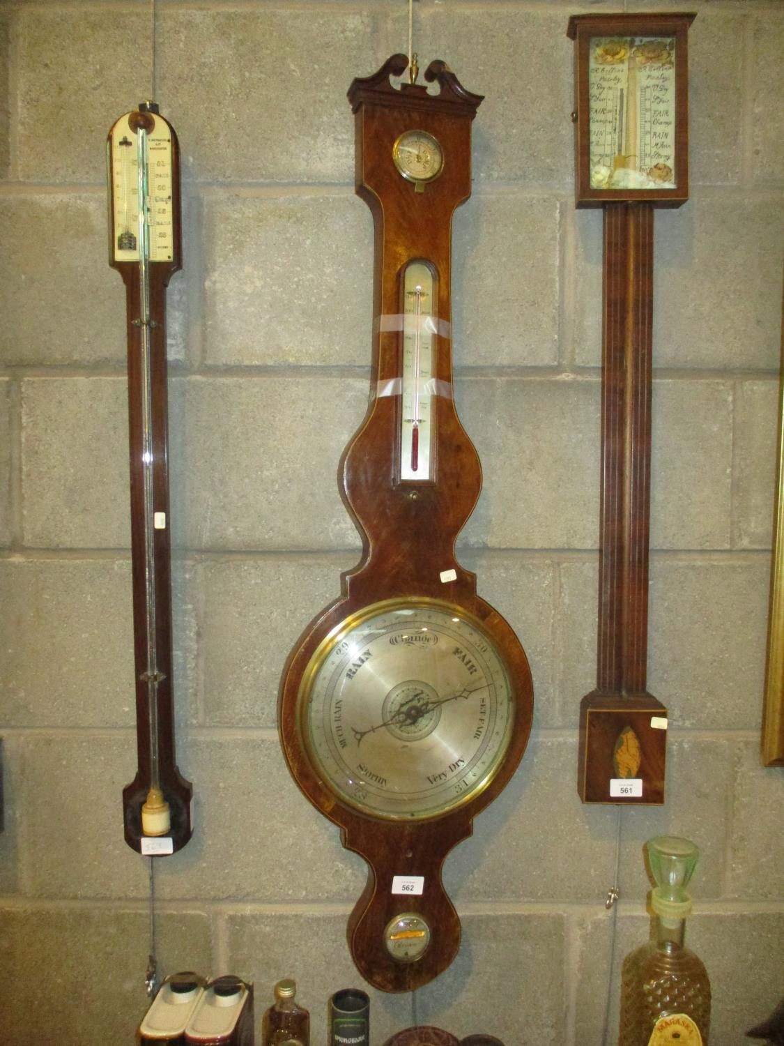 Inlaid Mahogany Banjo Barometer by D. Bett