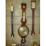 Inlaid Mahogany Banjo Barometer by D. Bett