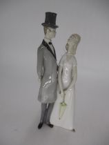 GDR Porcelain Figure of a Bride and Groom, 28cm