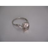 9ct White Gold Morganite and Diamond Ring