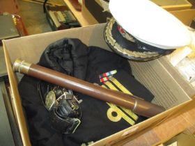 Royal Navy Commodores Jacket, Cap, Belt and Telescope
